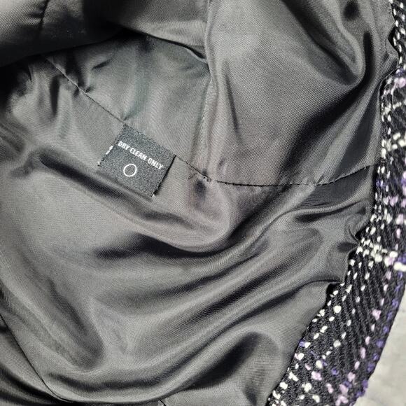 Norton McNaughton Black Plaid Blazer Dark Acadamia Ribbon Tie & Trim size 8 - Picture 6 of 6